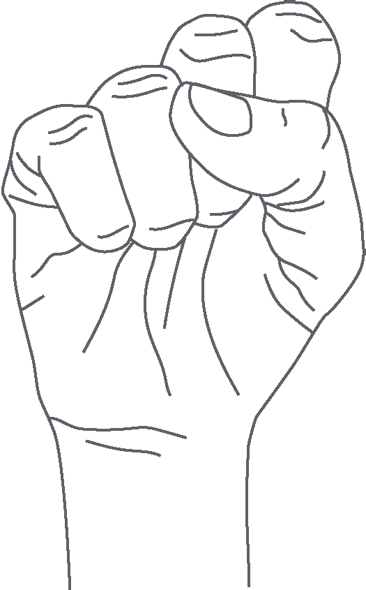 Closed fist stop or hold signal