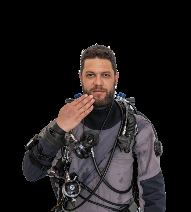 Give me gas hand signal near the regulator